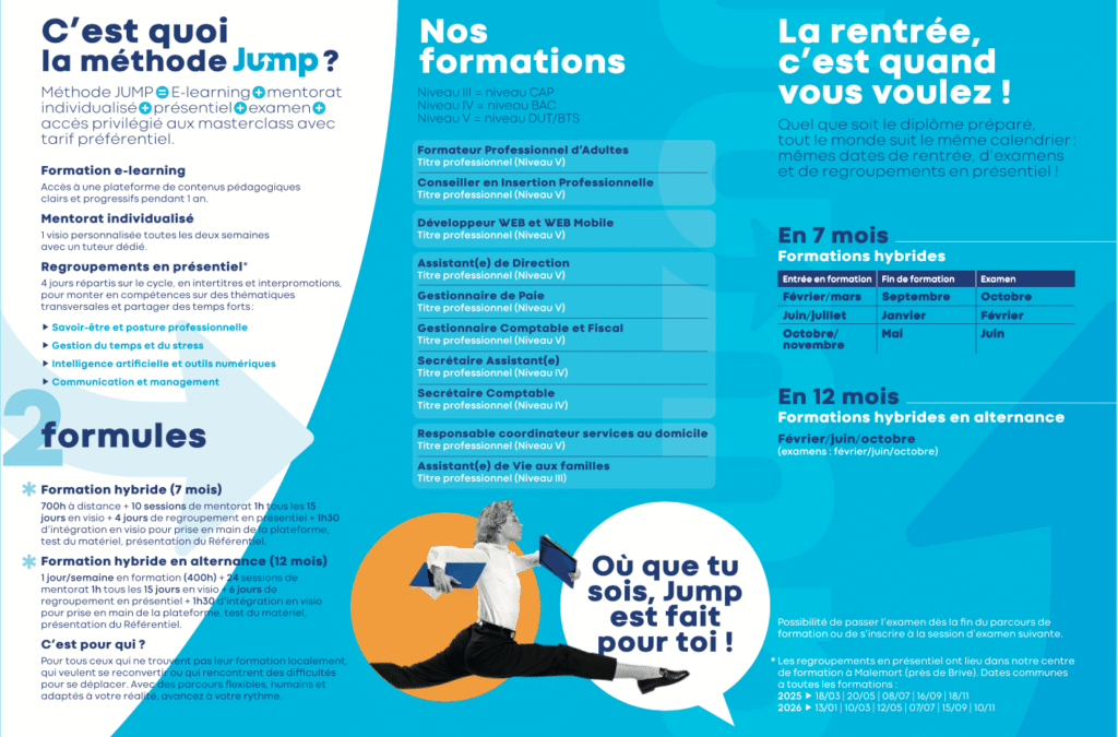 JUMP : des formations adaptées à votre besoin en reconversion professionnelle