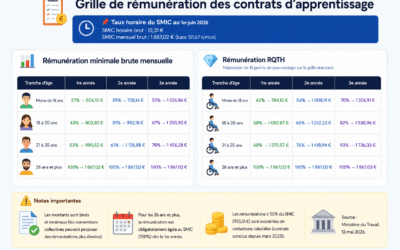 Grille de rémunération des apprentis au 1 juin 2026